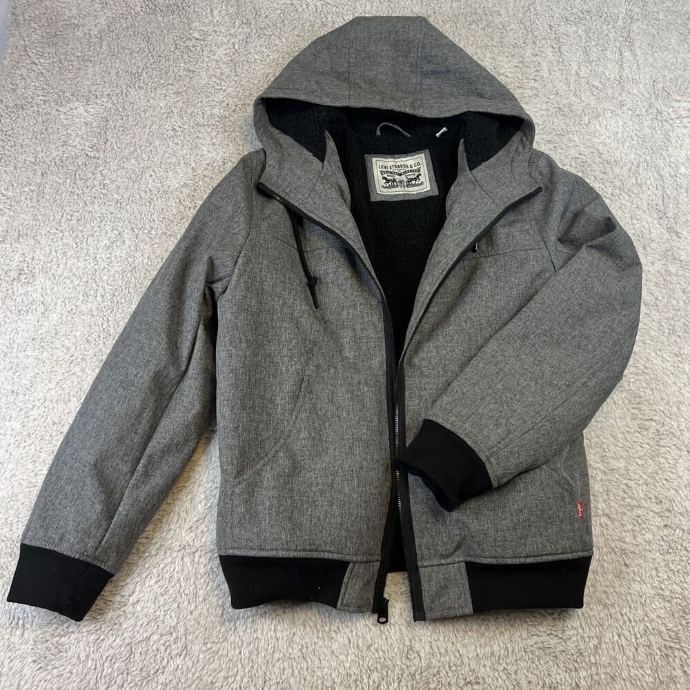 Levi's Mens Bomber Jacket Water Resistant Faux Shearling Lined Coat Size M